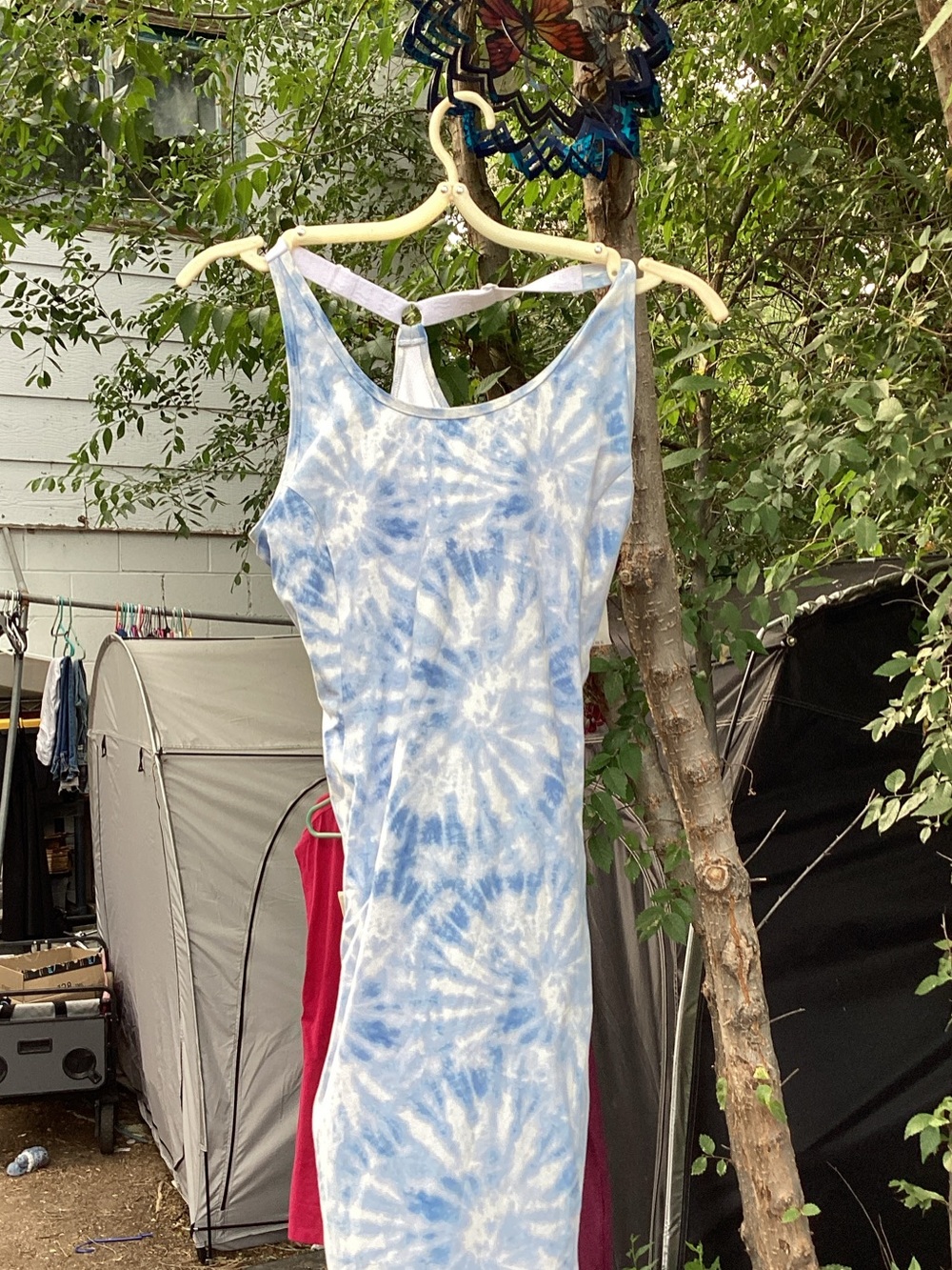 Fair Harbor Blue and White Tie-Dye Mini Dress